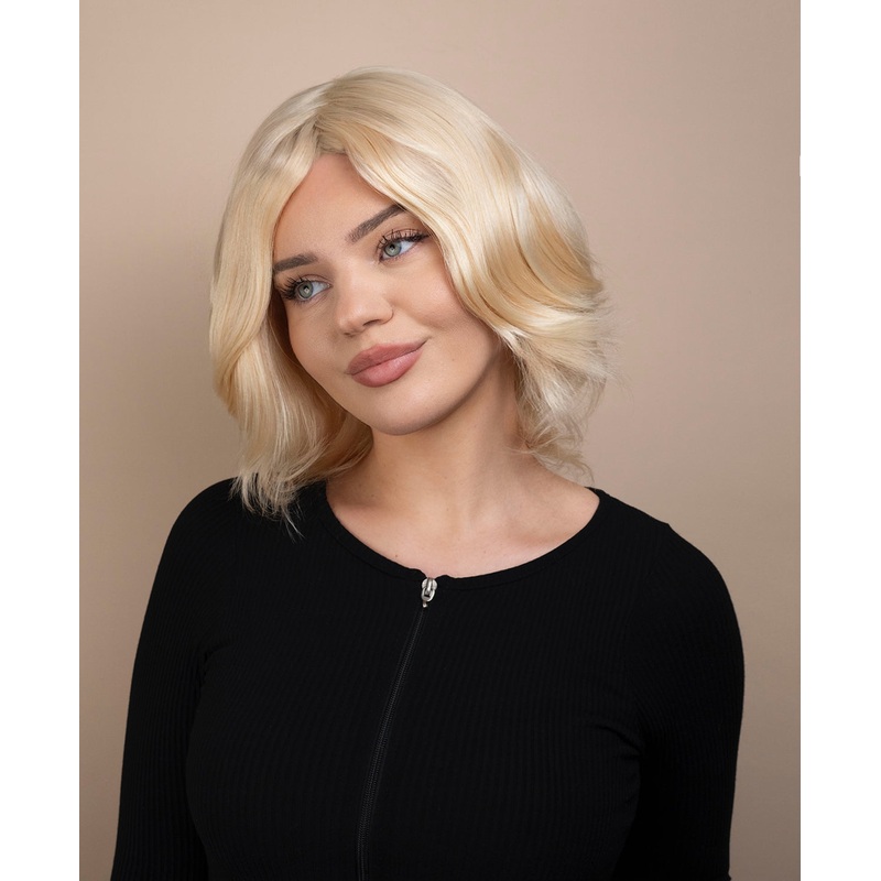 european virgin hair wig – 8″ light blonde.
