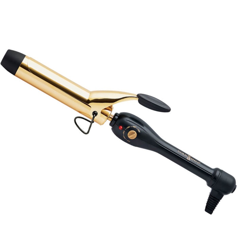 GOLD ‘N HOT 24K Gold Professional Ceramic – Spring Curling Iron 1 1/4″