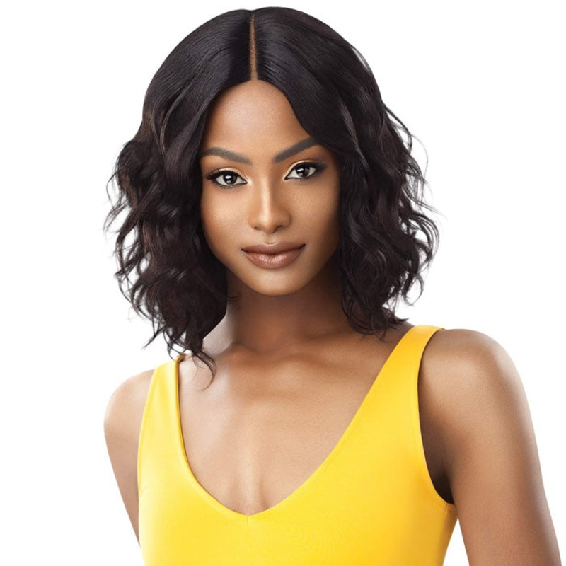 Outre 100% Unprocessed Human Hair Lace Part Daily Wig – CURLY 16-20″ 16 NBLK