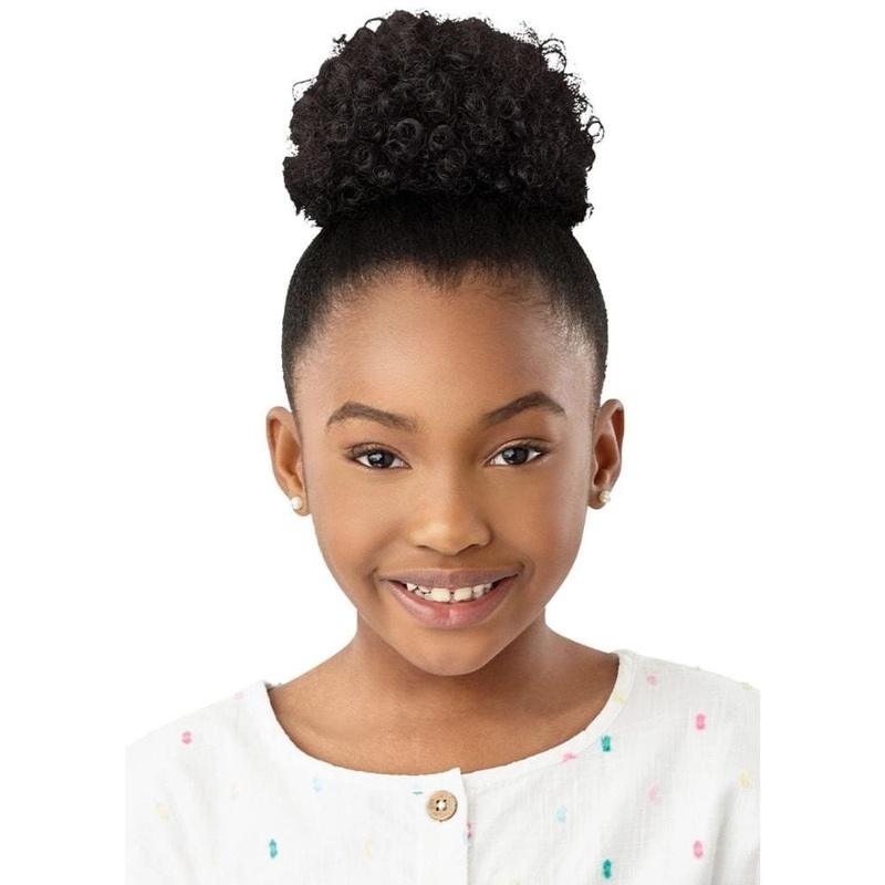 Outre Lil Looks Drawstring Ponytail – Mini Coily Puff 1 JET BLACK