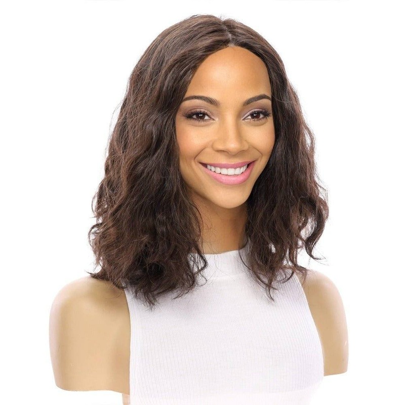 13″ Victoria Silk Top Wig Dark Brown Wavy Zig Zag Lace Front