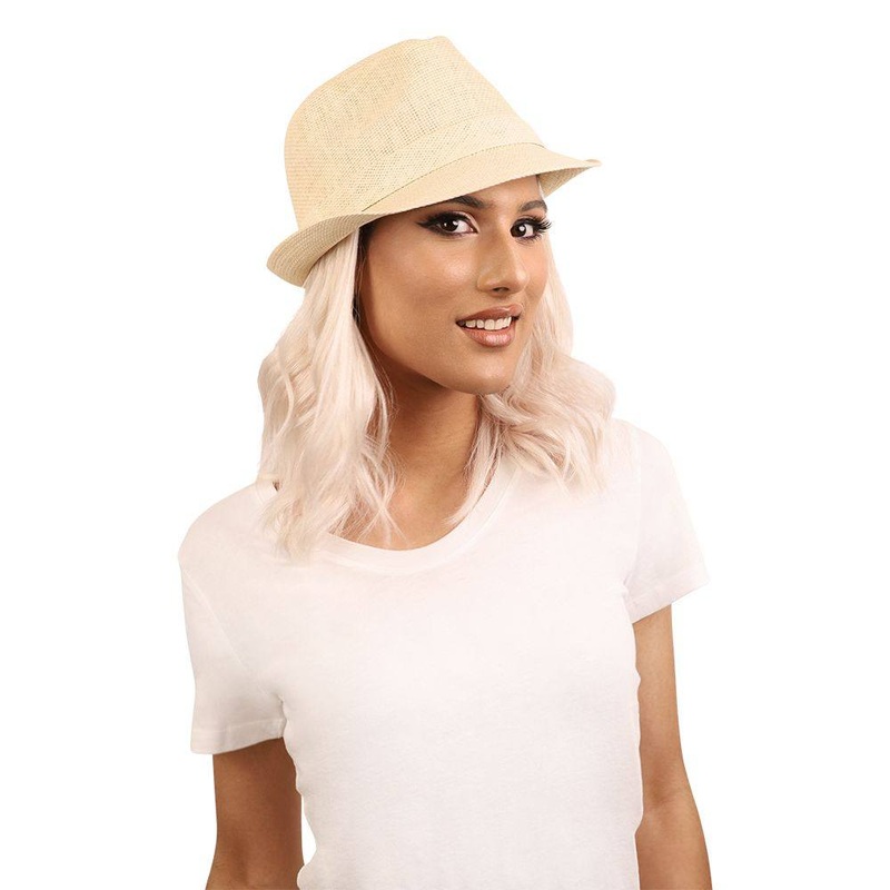 16″ HatFall Wig Ice Blonde Open Wefted