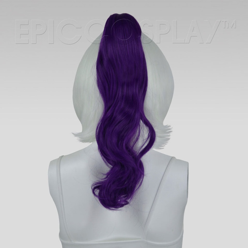 20″ Royal Purple Wavy Curly Ponytail Clipon