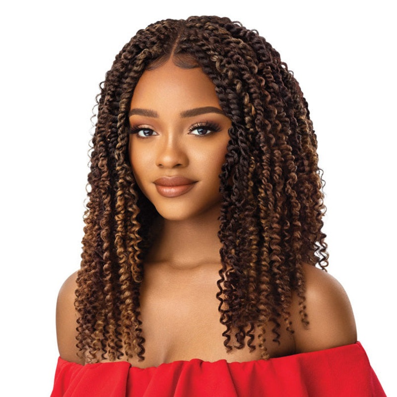 Outre X-Pression Twisted Up Glueless 4×4 HD Lace Front Wig – KINKY BOHO PASSION WATERWAVE 18″ 1