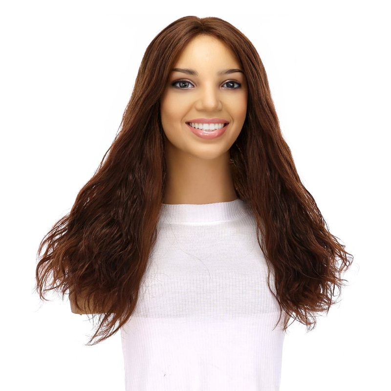 20″ Divine Lace Top Topper Auburn Wavy Zig Zag Lace Front