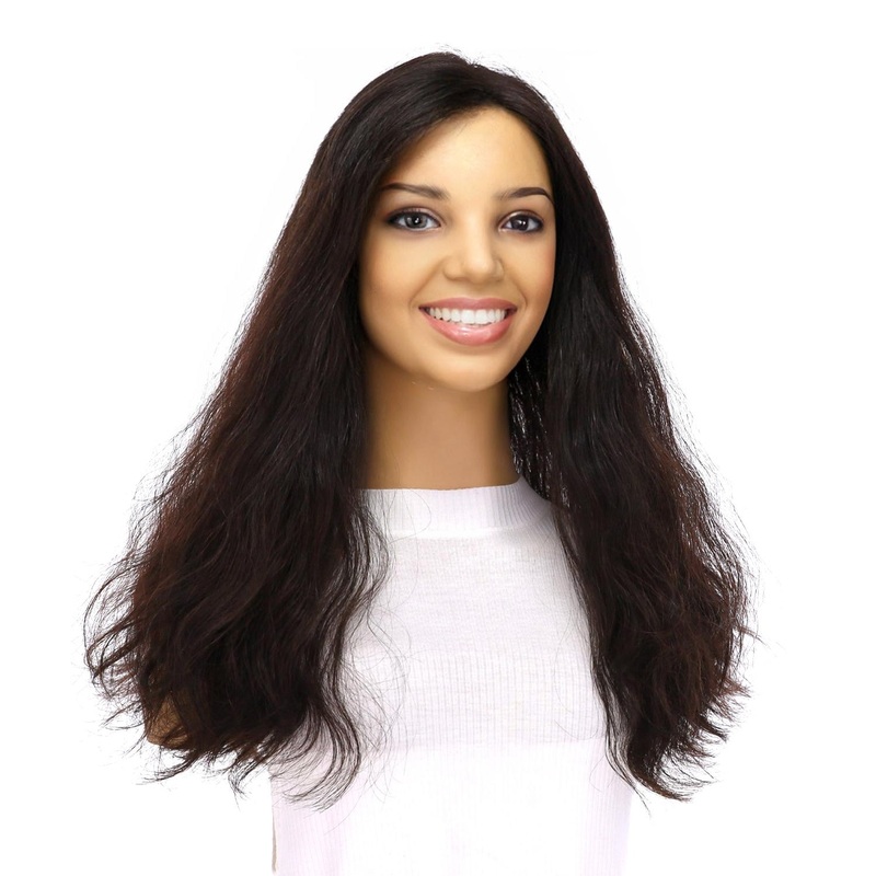 20″ Divine Lace Top Topper Natural Black Wavy Zig Zag Lace Front
