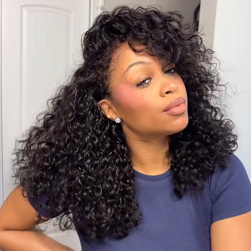 4C Edges Hairline Wig Transparent 13×4 HD Lace Pre-Plucked Curly Human Hair Wig with Curly Baby Hair 12 5×5 Lace Wear Go 180%