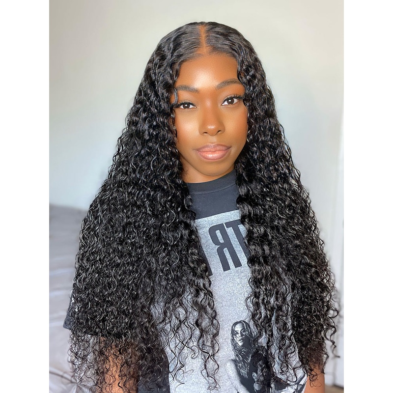CurlyMe Water Wave Virgin Hair 5×5 Swiss HD Lace Closure Wigs Pre Plucked HD Lace 180% 8