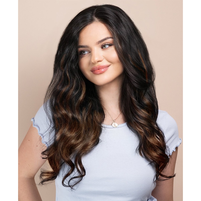 invisible clip-in hair extensions mocha balayage. 14″ Classic
