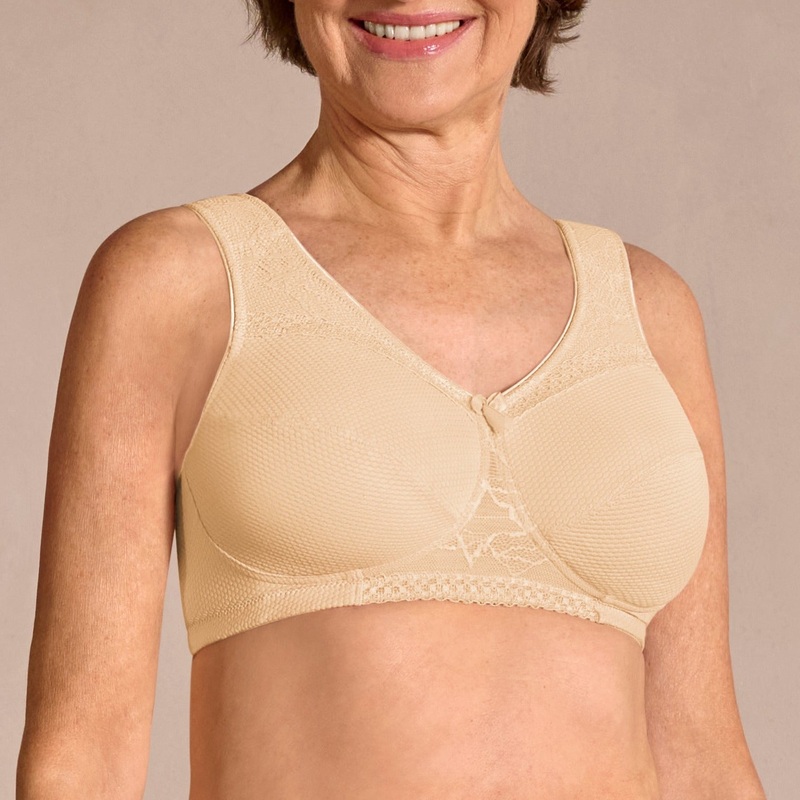 Leslie Wire-free Lymph Care Bra | Amoena Sand/Light Sand A 34
