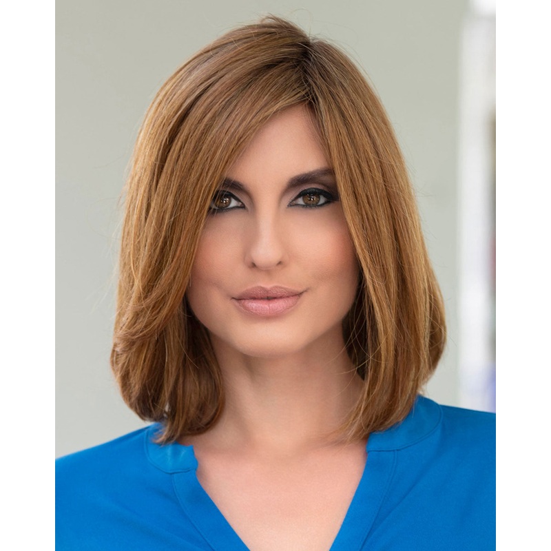 Lynsey (Exclusive) | Lace Front & Monofilament Human Hair Blend Wig by Envy Amaretto N Cream