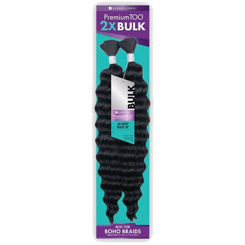 Sensationnel Premium Too Human Hair Blend 2X Bulk Braids – 2X DEEP BULK 18″ 1