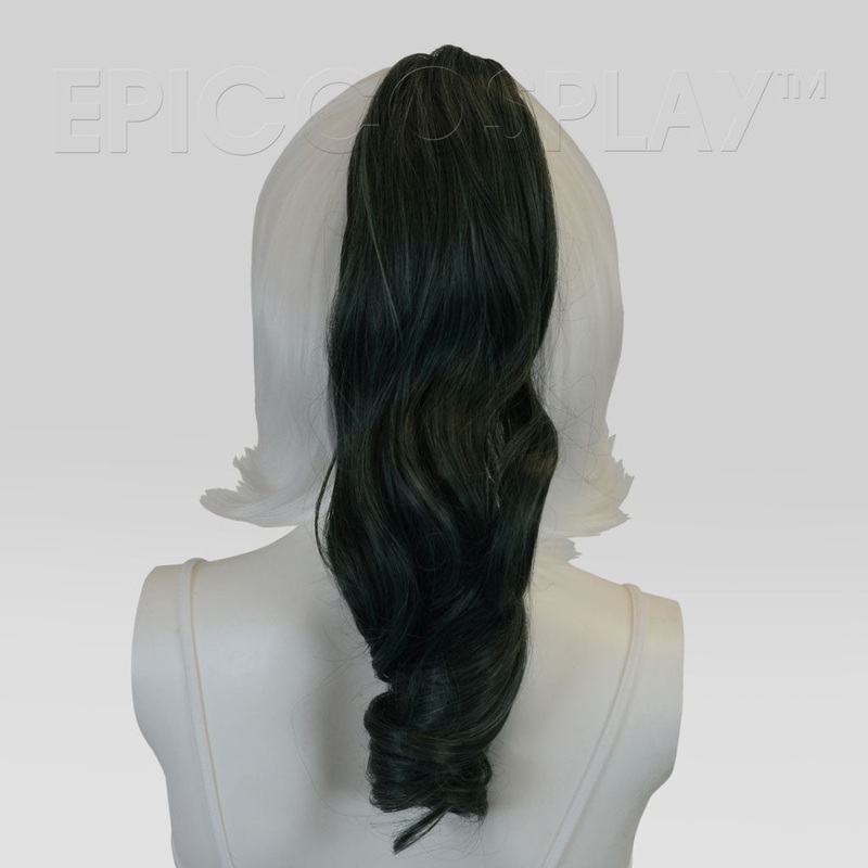 20″ Forest Green Mix Wavy Curly Ponytail Clipon