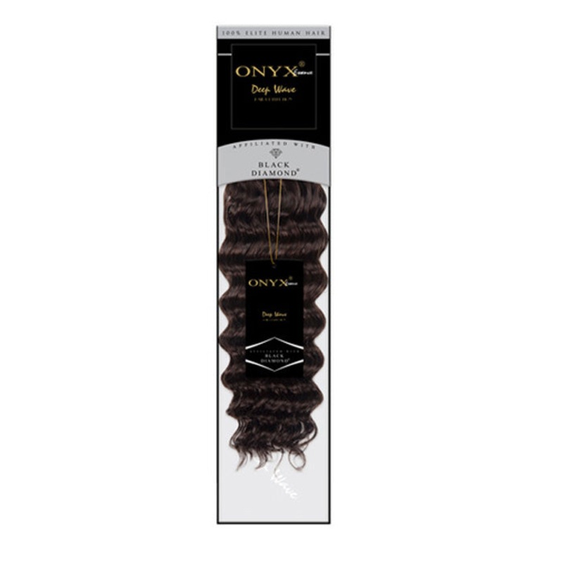 Onyx 100% Human Hair Weave – NEW DEEP WAVE 10-14″(Machine-Tied) 10 1B