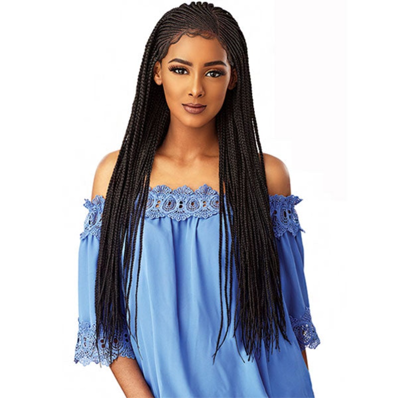 Sensationnel Cloud9 Synthetic Hand Braided 13×5 Part Swiss Lace Wig – SIDE PART CORNROW 1