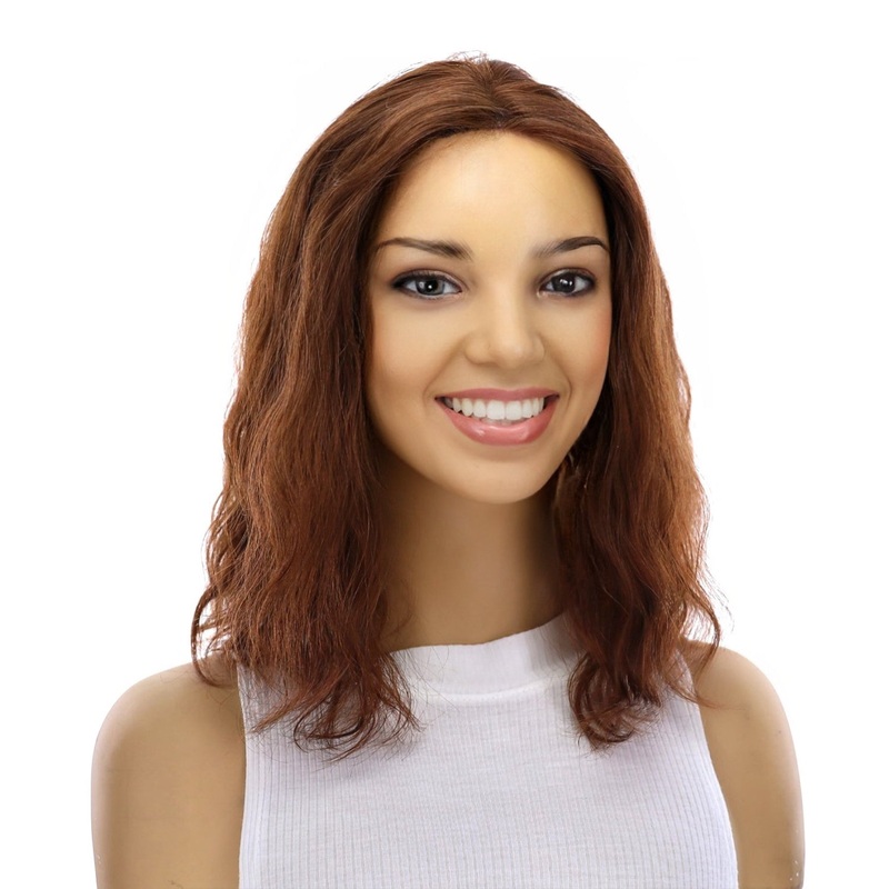 16″ Divine Lace Top Topper Auburn Wavy Zig Zag Lace Front