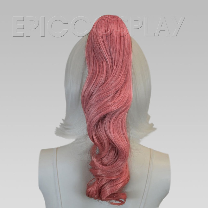 20″ Princess Dark Pink Mix Wavy Curly Ponytail Clipon
