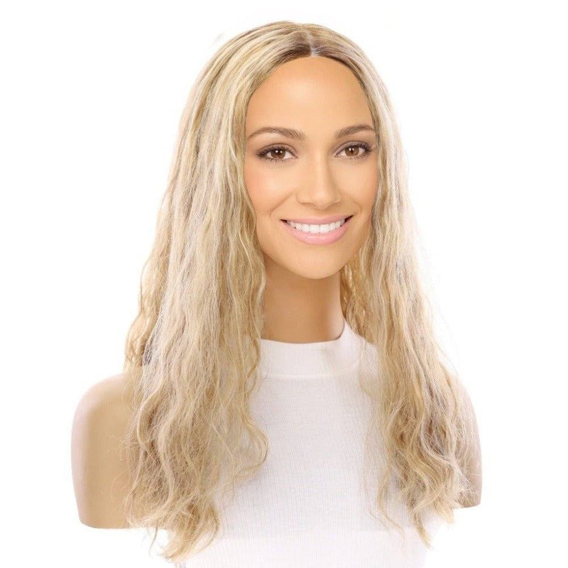 20″ Princess Silk Top Wig Ash Blonde Wavy Zig Zag Lace Front