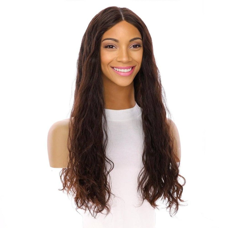 24″ Divine Luxe Lace Top Wig #2 Neutral Dark Brown Wavy Zig Zag Lace Front