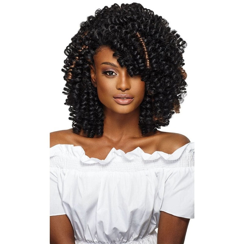 Outre X-Pression Pre-Looped Crochet Hair – Curlette Medium 20″ 1 JET BLACK