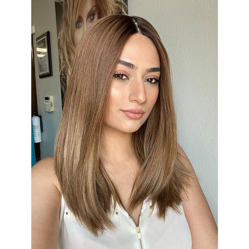 19″ Nicole Silk Top Wig Light Brown Babylight w/ Partial Rooting