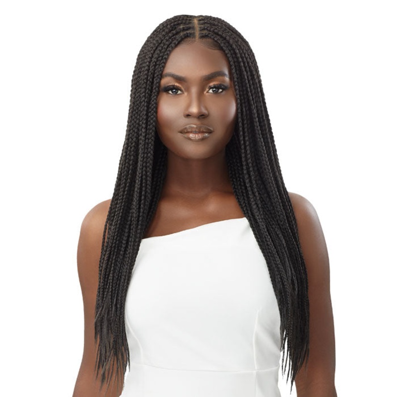Outre Pre-Braided HD 13X4 Box Braids HD Lace Front Wig – KNOTLESS SQUARE PART BRAIDS 26″ 2T/3027