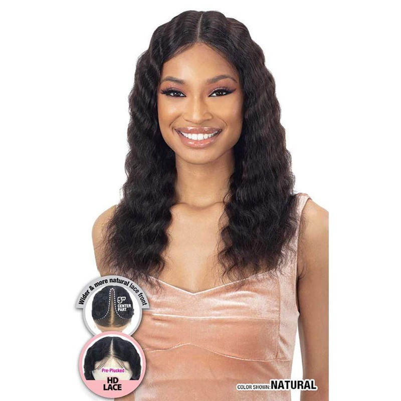 Shake-N-Go Girlfriend Human Hair Lace Front Wig – Deep Waver 20″ NATURAL