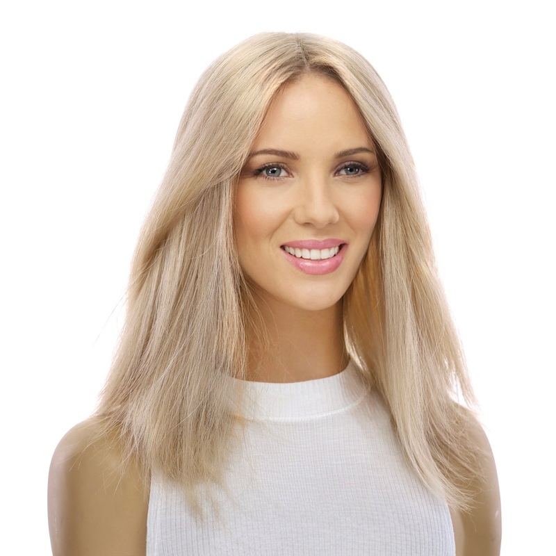 16″ Divine Lace Top Topper Beige Blonde w/ No Rooting Zig Zag Lace Front