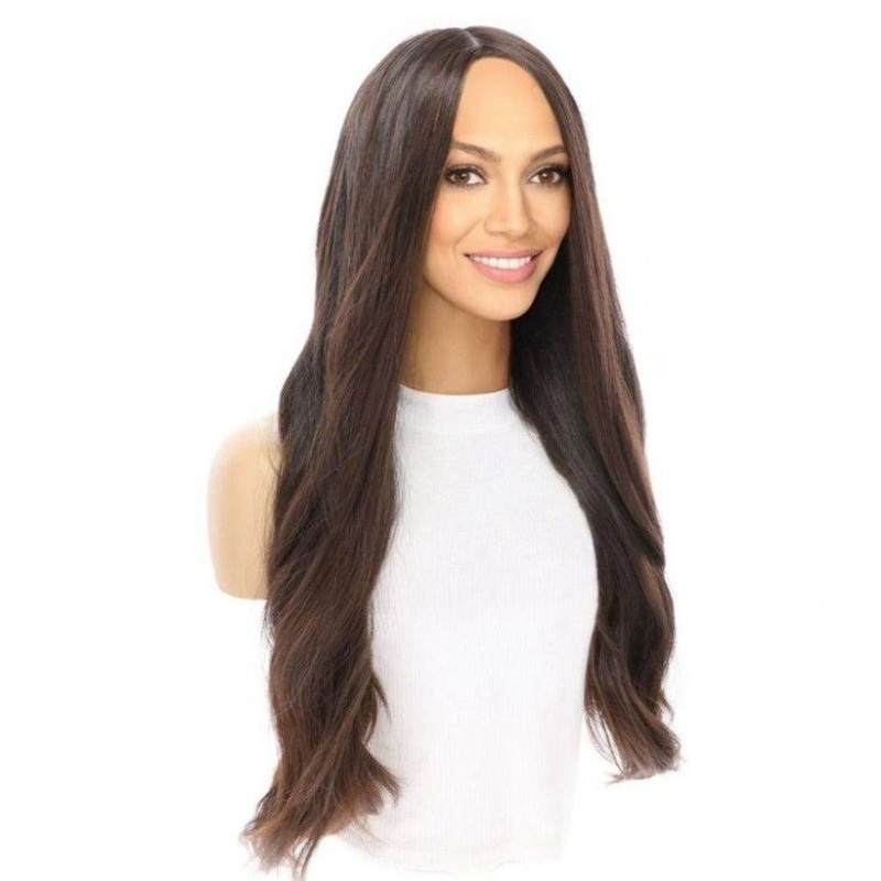 26″ Luxe Silk Top Wig #4 Dark Brown Zig Zag Lace Front