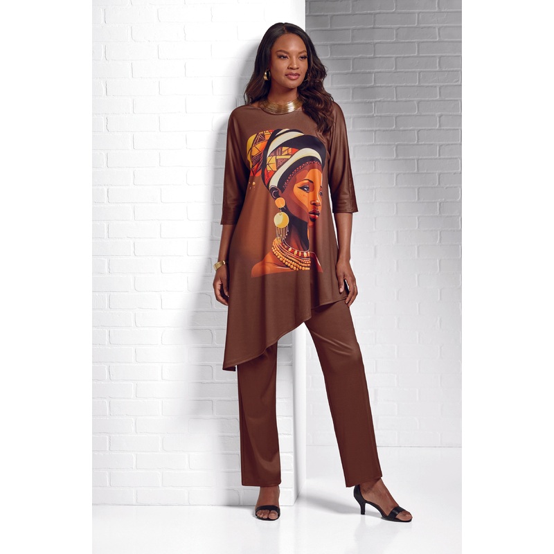Self-Portrait 2-Pc. Pantset by Studio EY CHOCOLATE L