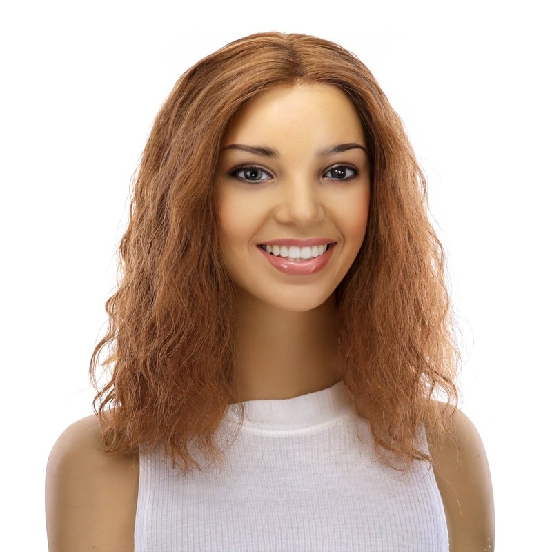 16″ Divine Lace Top Topper Copper Wavy Zig Zag Lace Front