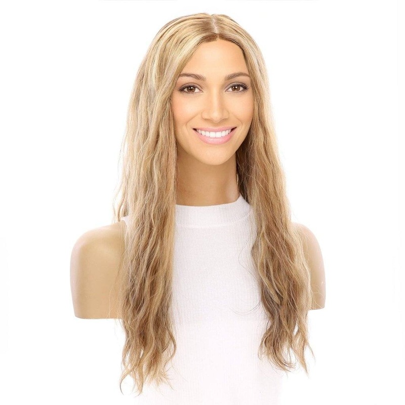 22″ Princess Silk Top Wig Medium Blonde Wavy Zig Zag Lace Front