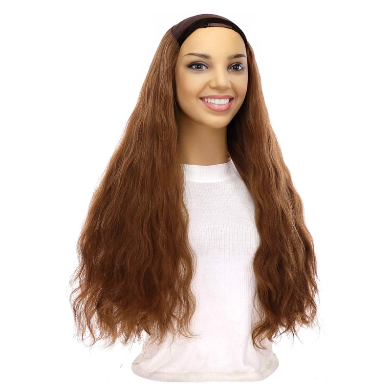 24″ HatFall Wig Copper Wavy Open Wefted