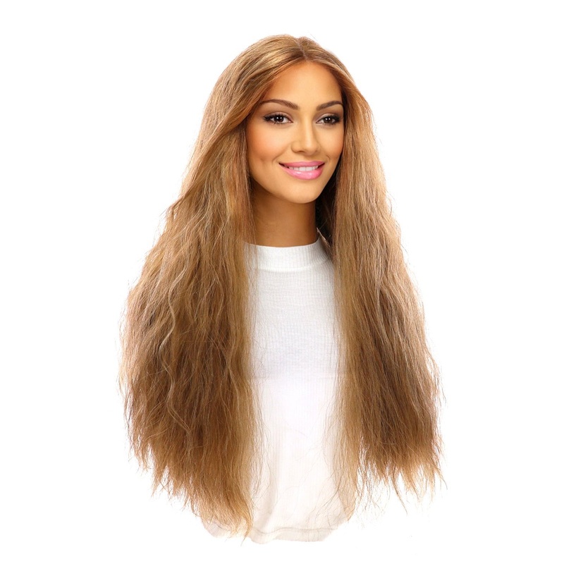 26″ Divine Lace Top Wig Medium Blonde Wavy Zig Zag Lace Front