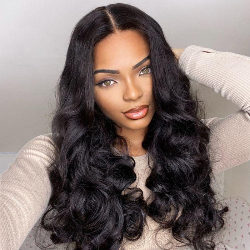 Luvme Hair 180% Density | Natural Black Loose Body Wave 5×5 Closure HD Lace Glueless Mid Part Long Wig | Large & Small Cap Size S (21.5 inches) 14 No
