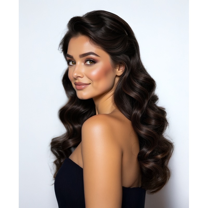 clip-in hair extensions chocolate brown. 14″ Classic