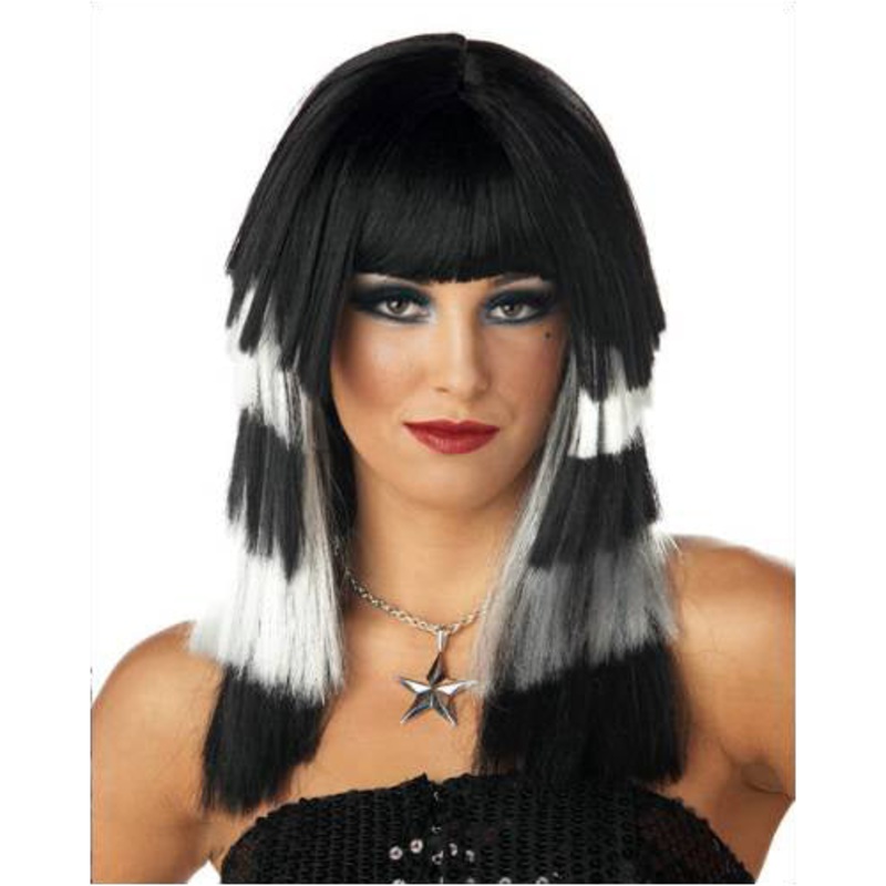 Club Chaos Black/White Costume Wig by California Costumes