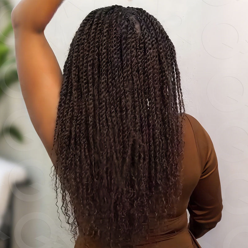 HUGE DEAL|Dark Brown #4 Afro kinky Bulk Human Hair Extensions Dark Brown #4 3 Packs (Full Head) 10”