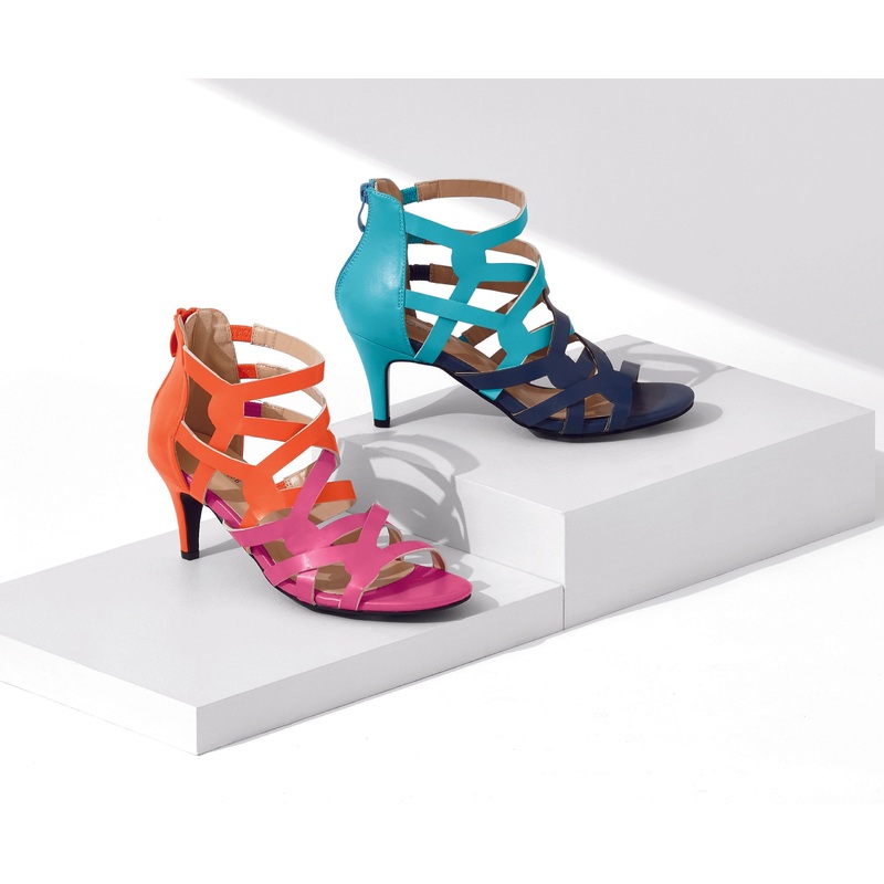 Loops of Luxury Strappy Sandals by EY Boutique ORANGE/PINK 9M