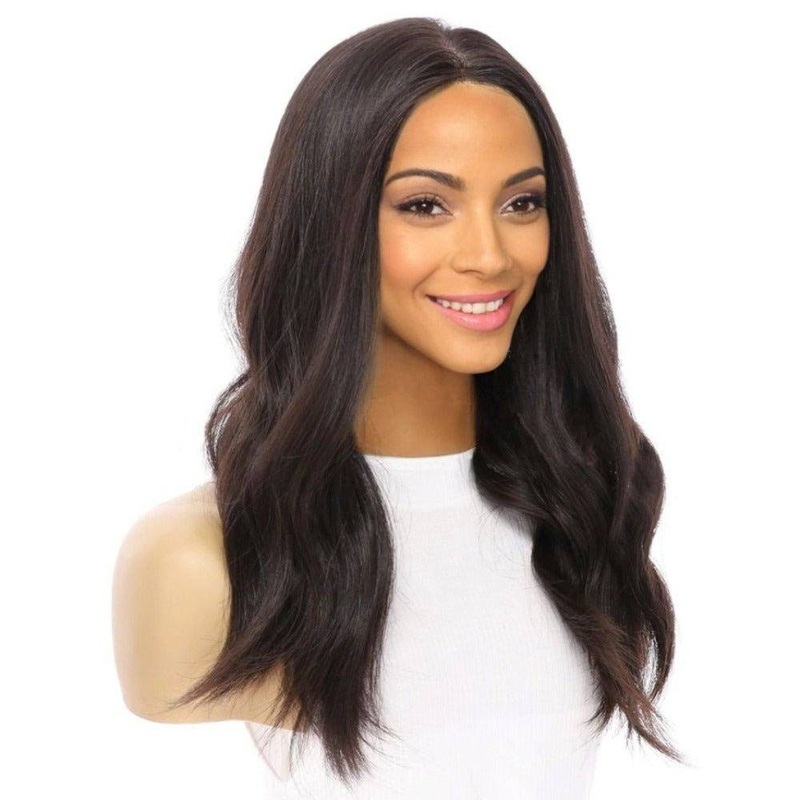 20″ Princess Silk Top Wig Natural Black Zig Zag Lace Front