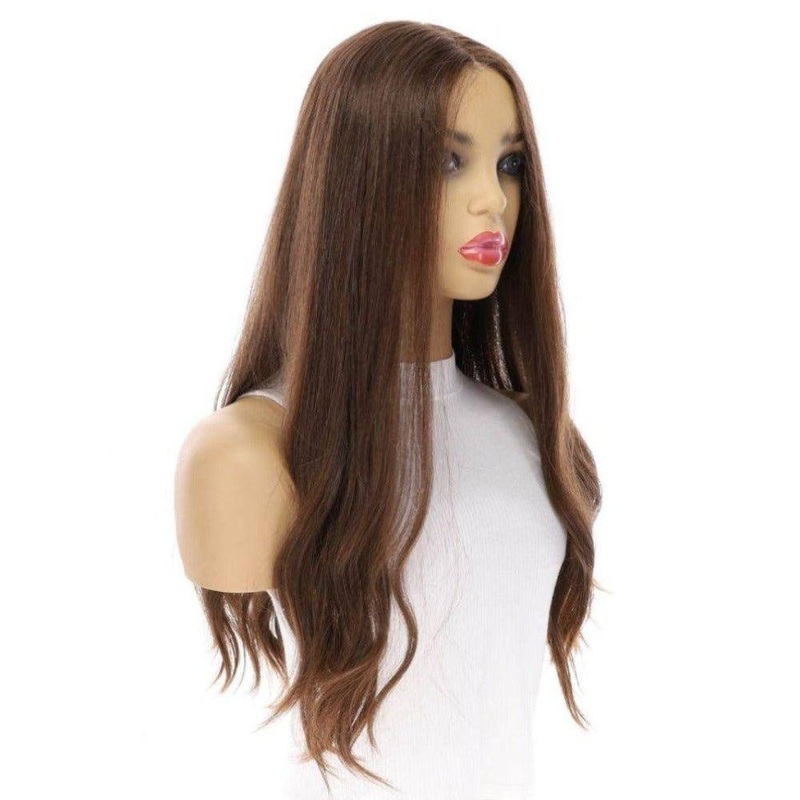 24″ Divine Luxe Lace Top Wig #6 Neutral Medium Brown Zig Zag Lace Front