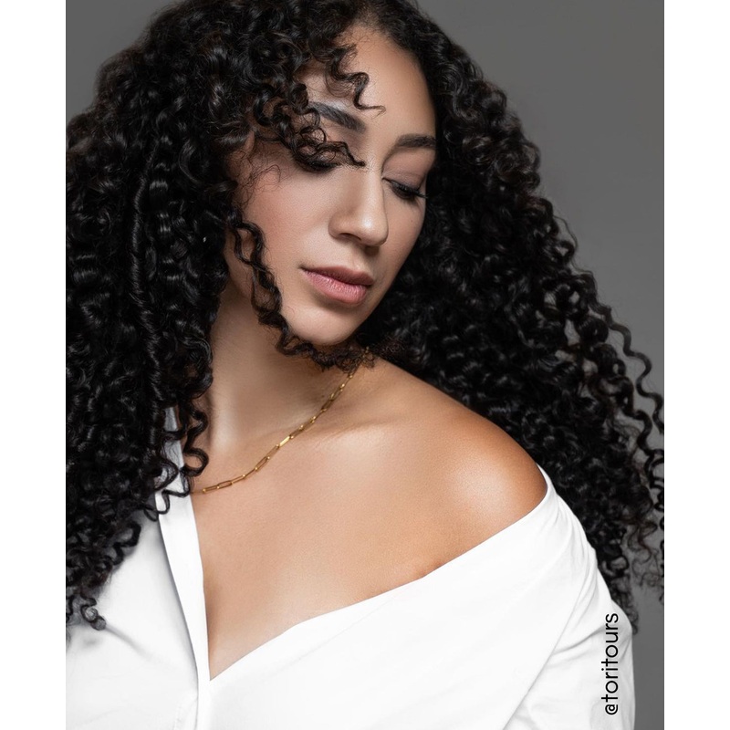 curly (3C curls) clip-in extensions #1 jet black. 14″ Regular Classic