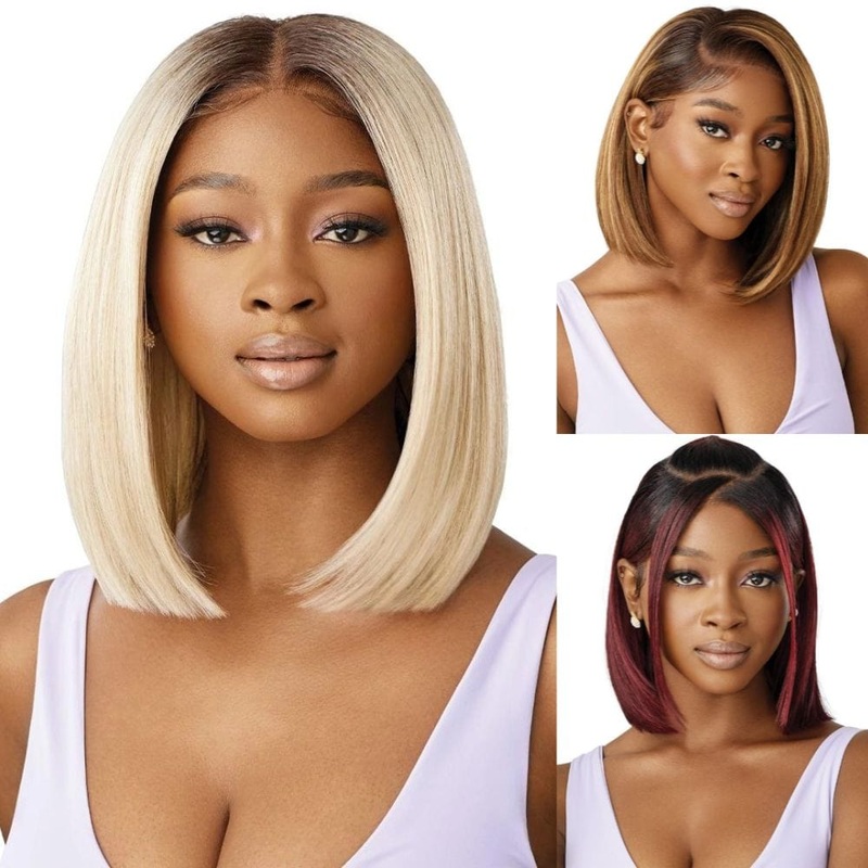 Outre Airtied 13×6 HD Lace Frontal Wig – HHB-Natural Yaki 12″ 1 JET BLACK