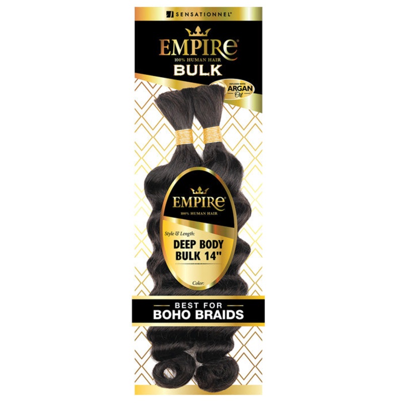 Sensationnel Empire 100% Human Hair Braids Bulk – DEEP BODY BULK 14″ 1