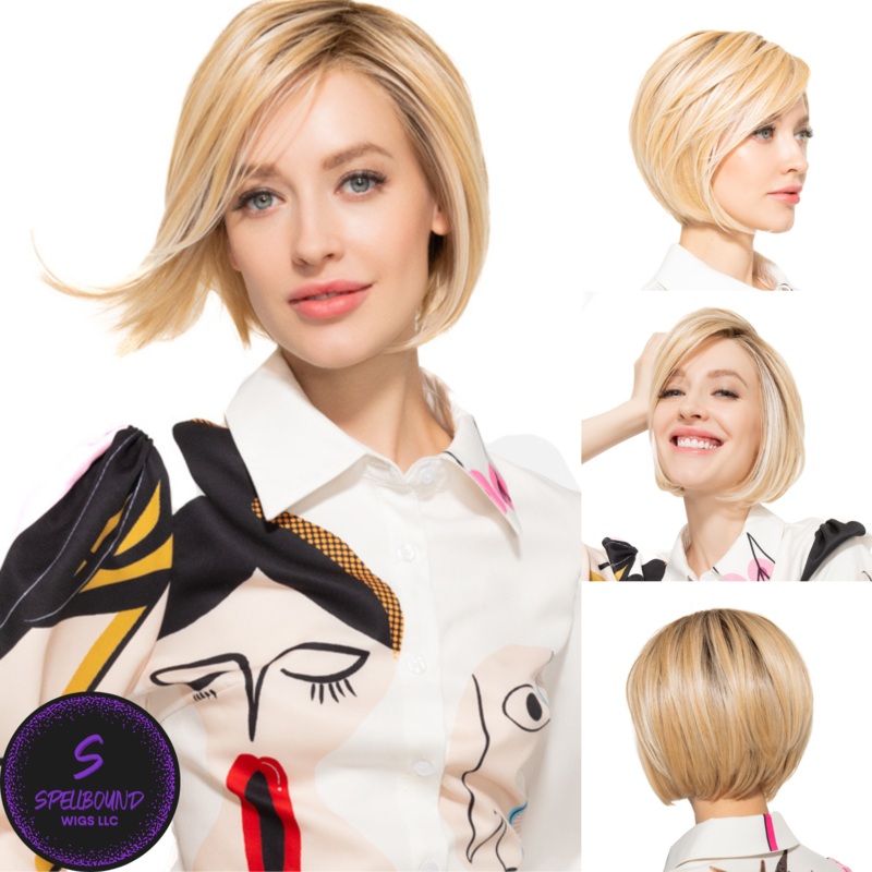 Smooth Cut Bob – Look Fabulous Collection by TressAllure EL12/22/8 – Light golden brown + gold blonde highlights with medium brown root
