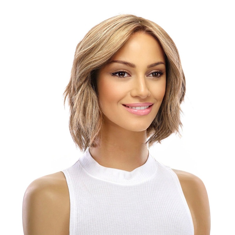 12″ Halle Silk Top Wig Medium Blonde Zig Zag Lace Front