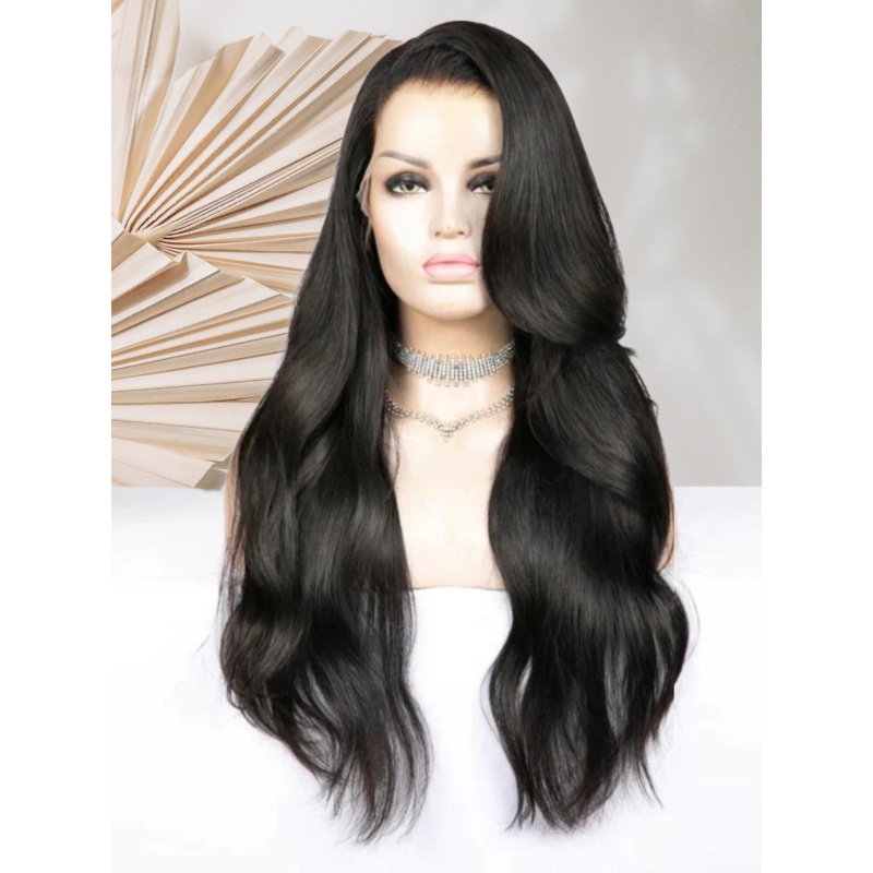 13×6 HD Lace Front Wig – Natural Black 16″ Straight Standard