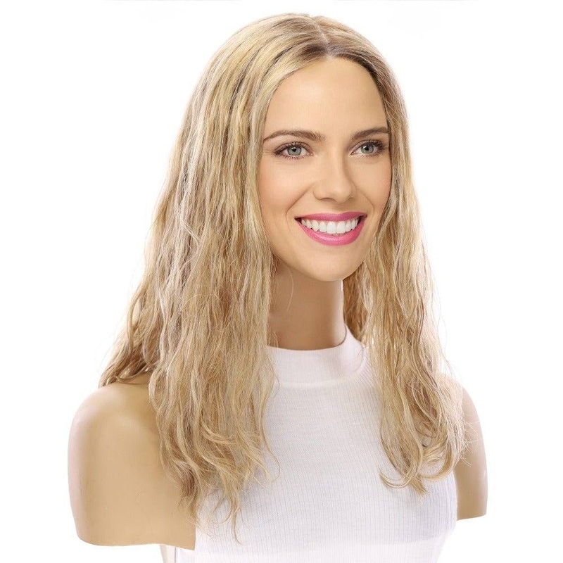 18″ Princess Silk Top Wig Ash Blonde Wavy Zig Zag Lace Front
