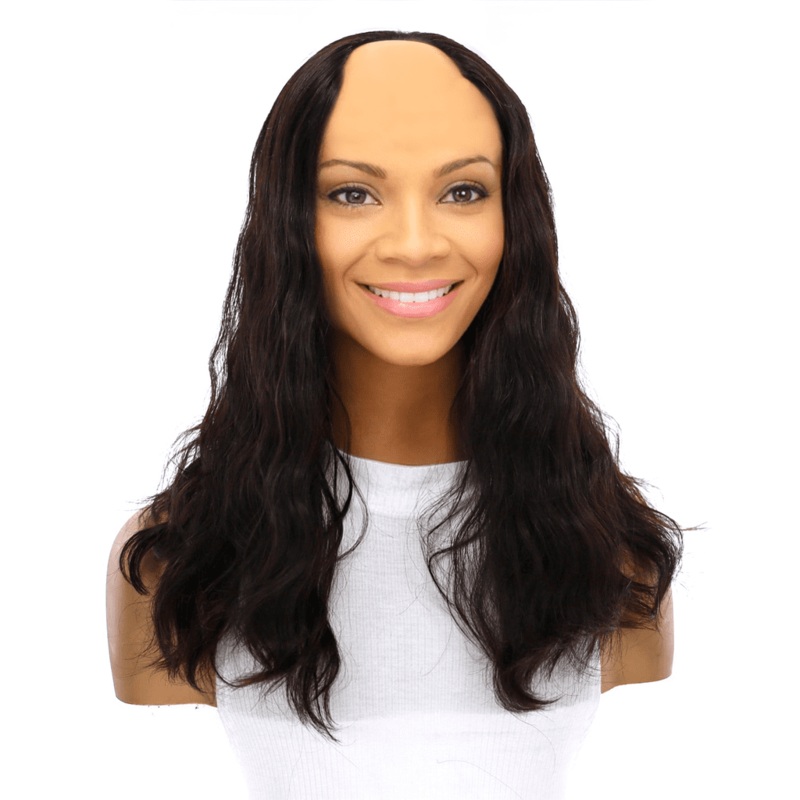 18″ U-Shape Topper Natural Black Wavy