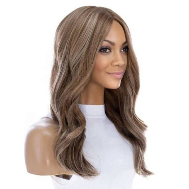 22″ Ponytail Silk Part Wig Medium Blonde Zig Zag Lace Front